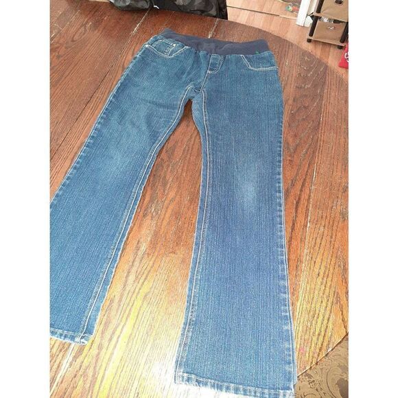 HOST PICK🥳 Small Maternity Kika Under Bump Mid Rise Denim Blue Jeans w/Pockets - Picture 2 of 6